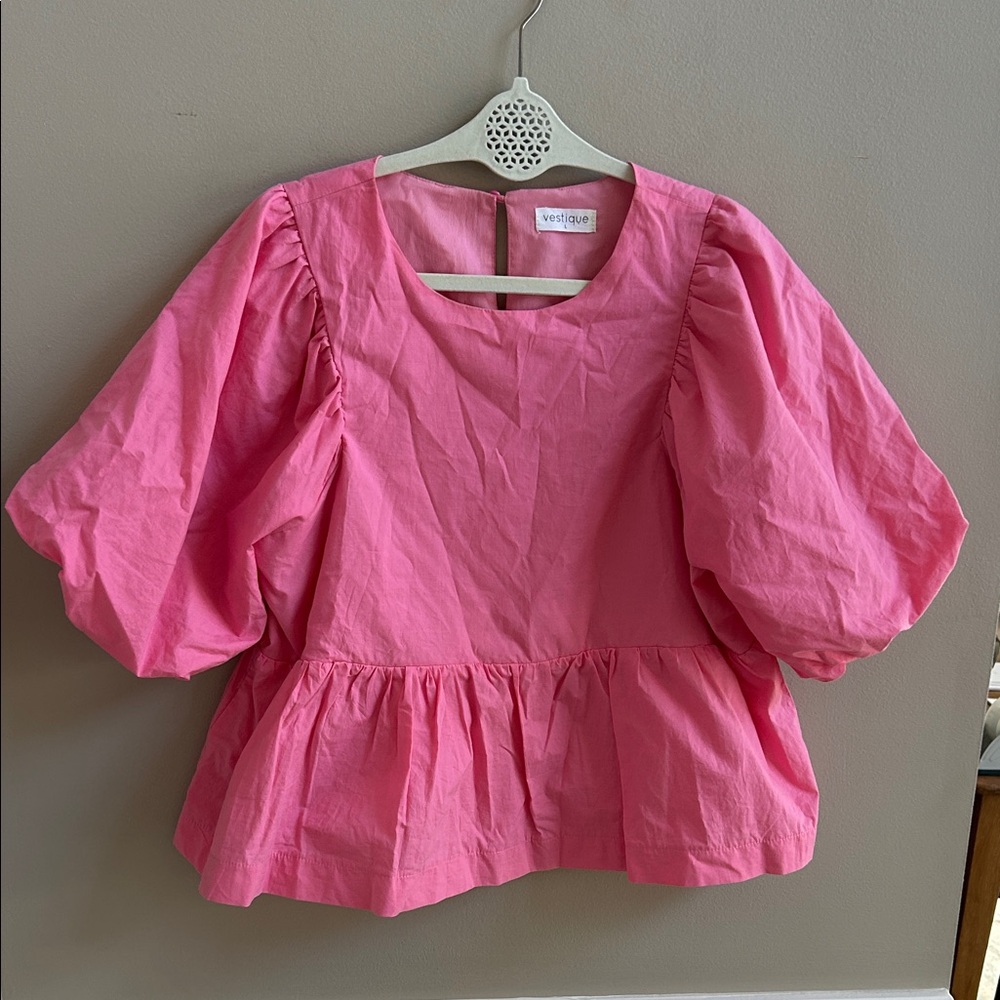 Vestique Pink Individuality Cotton Top Size Large